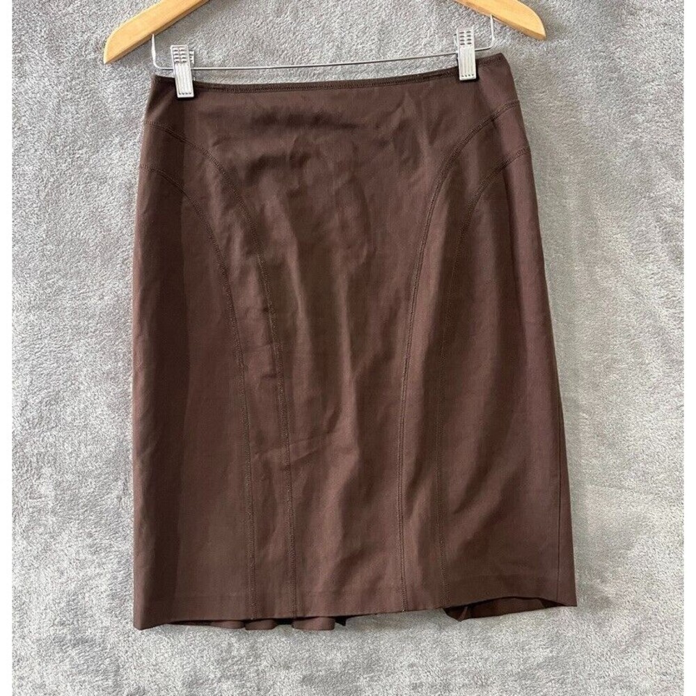 Vintage Nine West A Line Skirt Pleated Chocolate Brown 90s Preppy Academia Sz 4